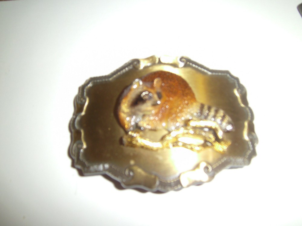 Raintree Racoon Belt Buckle Vintage