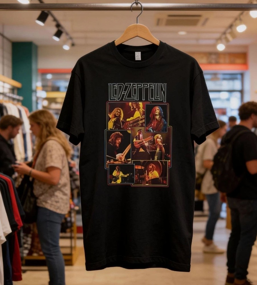 Led Zeppelin shirt Tour music Jimmy Page Robert Plant Live Cotton T-shirt NWT