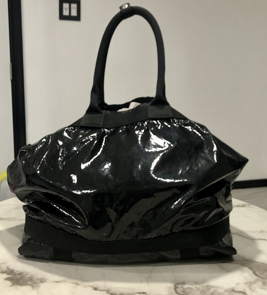 LeSportsac Deluxe Heavy Duty Extra Large Travel Bag Retired Black Patent Rare