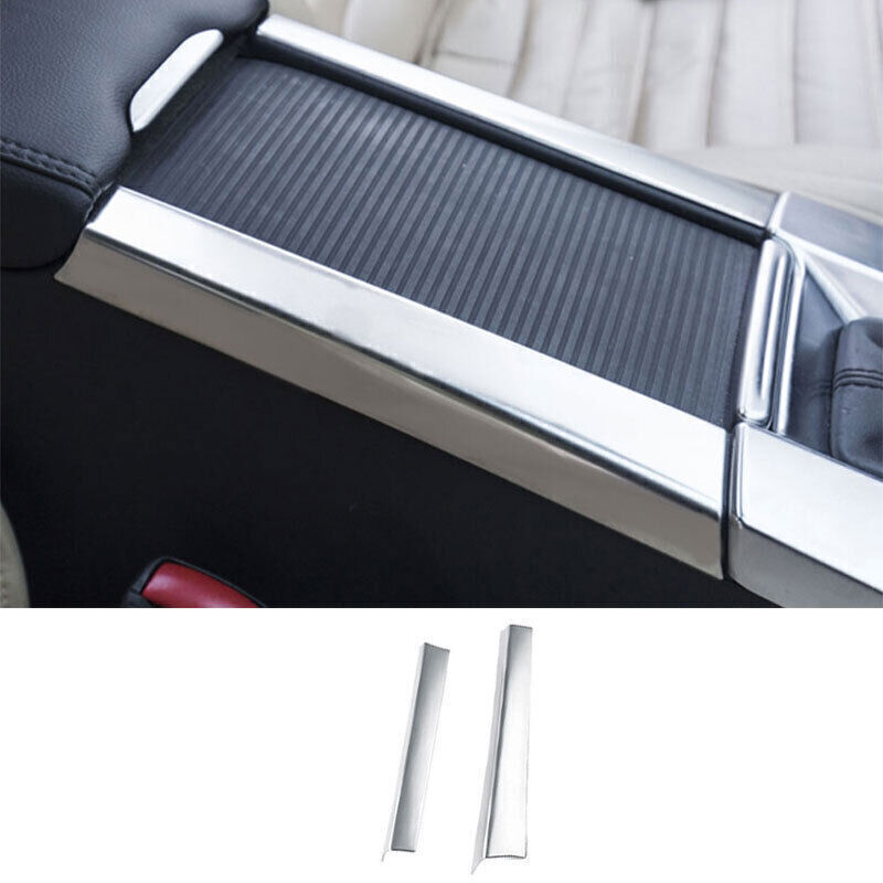 Volvo XC60 2010-17 Silver Titanium Gear Shift Console Trim Strips Both Sides