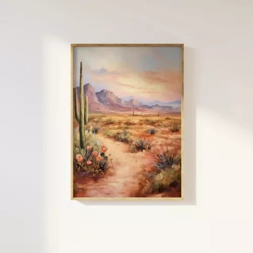 Bohemian Desert Art Print Customizable Size Options