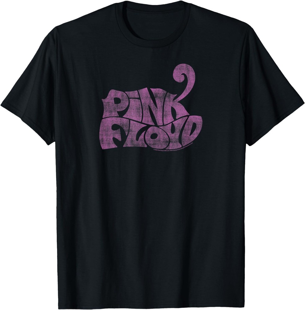 Black Pink Floyd Vintage T-Shirt: Classic Fit, Round Neck, Adult, Short Sleeve