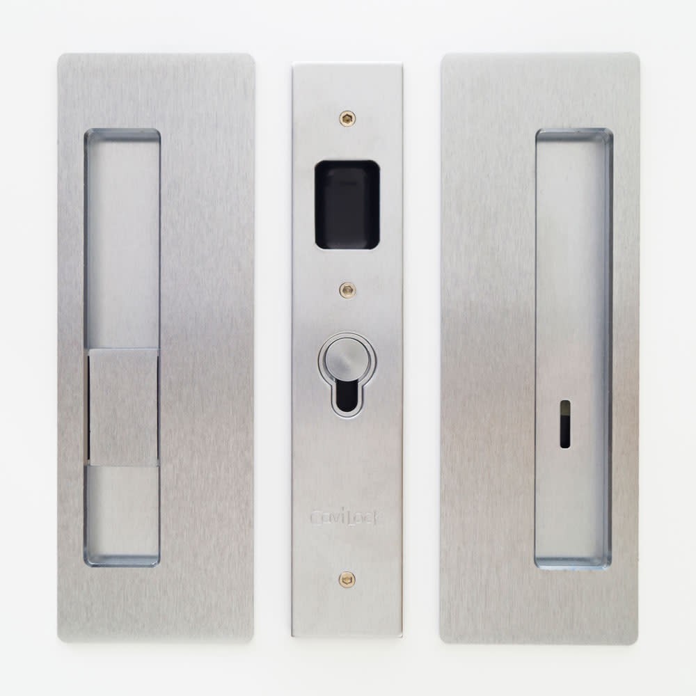 Cavilock CL400B-PR-38-LH Chrome Magnetic Privacy Pocket Door Pull Set