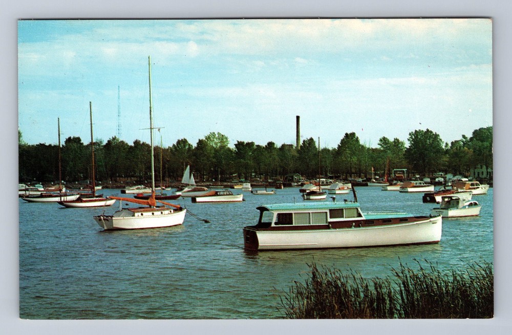 Michigan City IN-Indiana Washington Park Yacht Basin Vintage Postcard