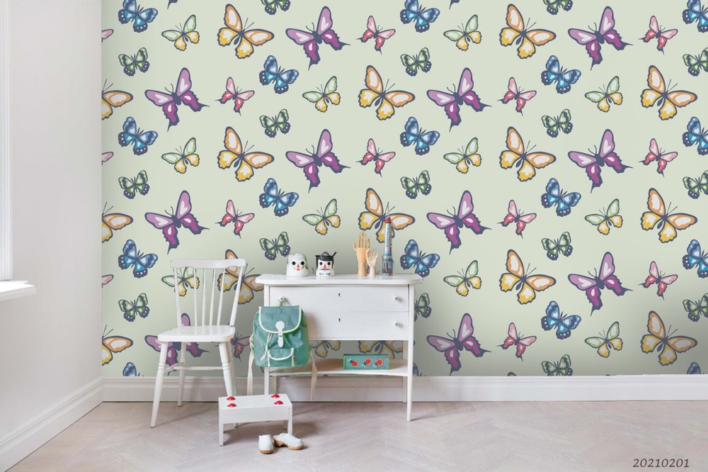 3D Butterfly Watercolor Pattern Wall Murals Wallpaper Murals Wall Sticker