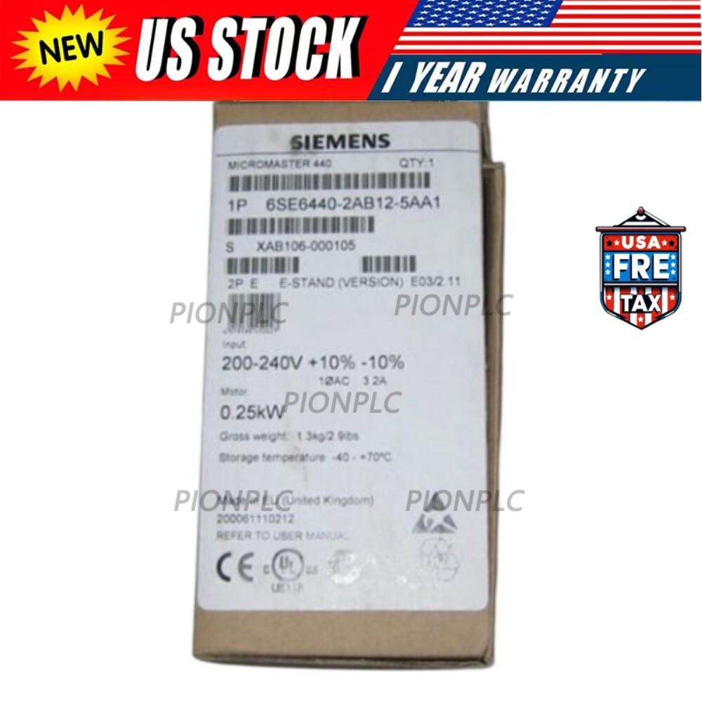 New Siemens 6SE6440-2AB12-5AA1 6SE6 440-2AB12-5AA1 MICROMASTER440 without filter