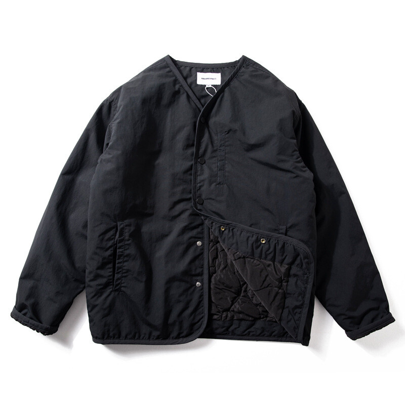 Japanese Vintage Collarless Padded Jacket Men Waterproof Warm Loose Coat