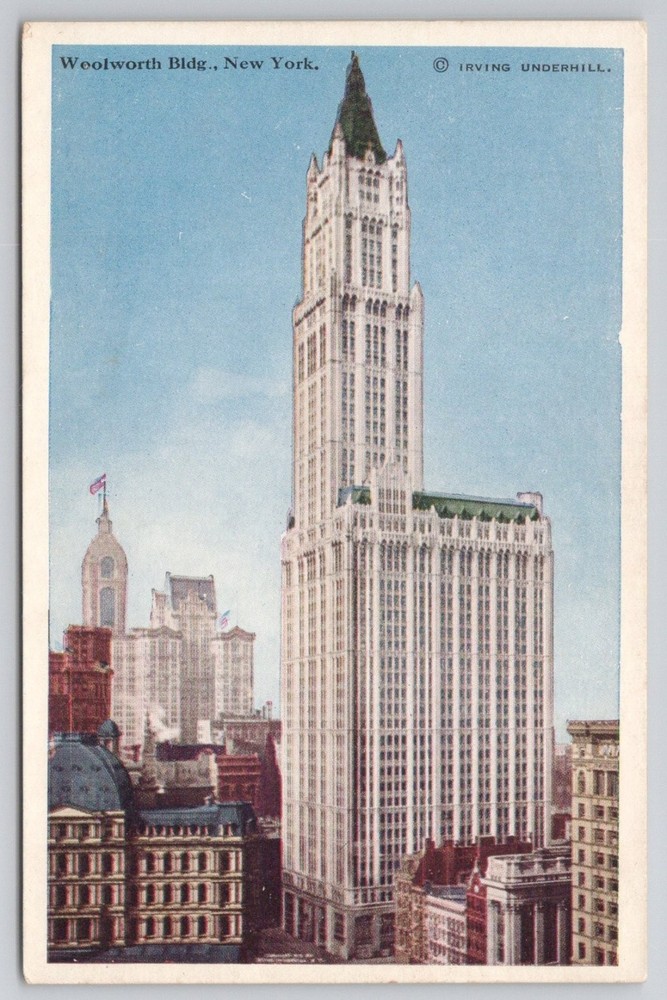 Woolworth Building New York City Postcard 1910s Irving Underhill NYC Skyscraper