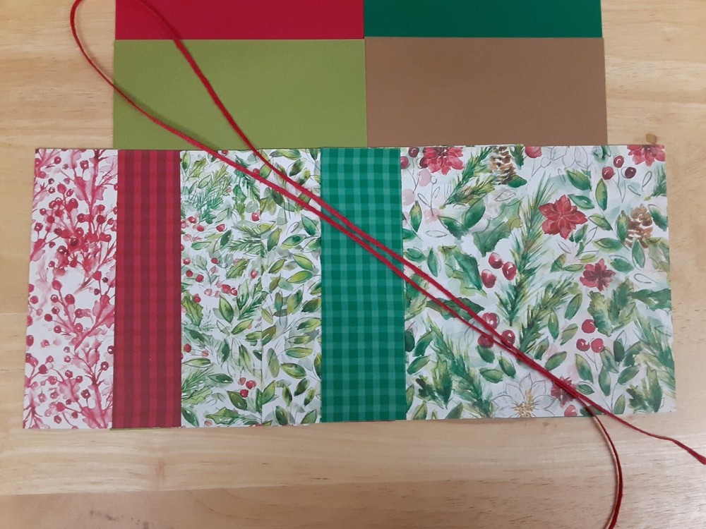 Stampin Up! JOY OF CHRISTMAS  6 x 6 Designer Paper Card Kit Ribbon