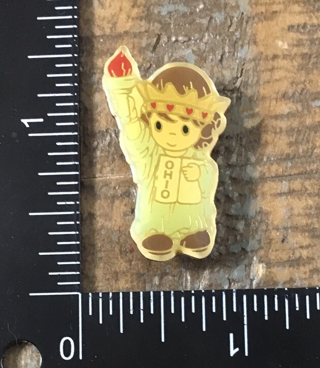 Ohio Precious Moments Statue Of Liberty America The Beautiful Lapel Hat Pin OH