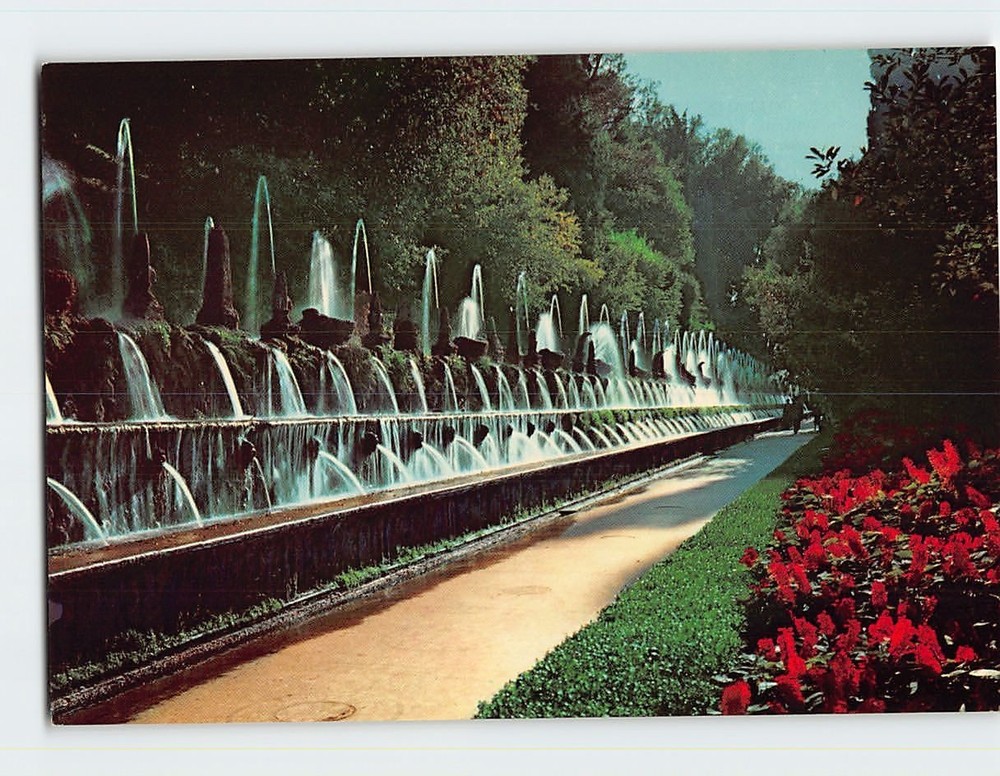 Postcard Hundred Fountains Villa D'Este Tivoli Italy