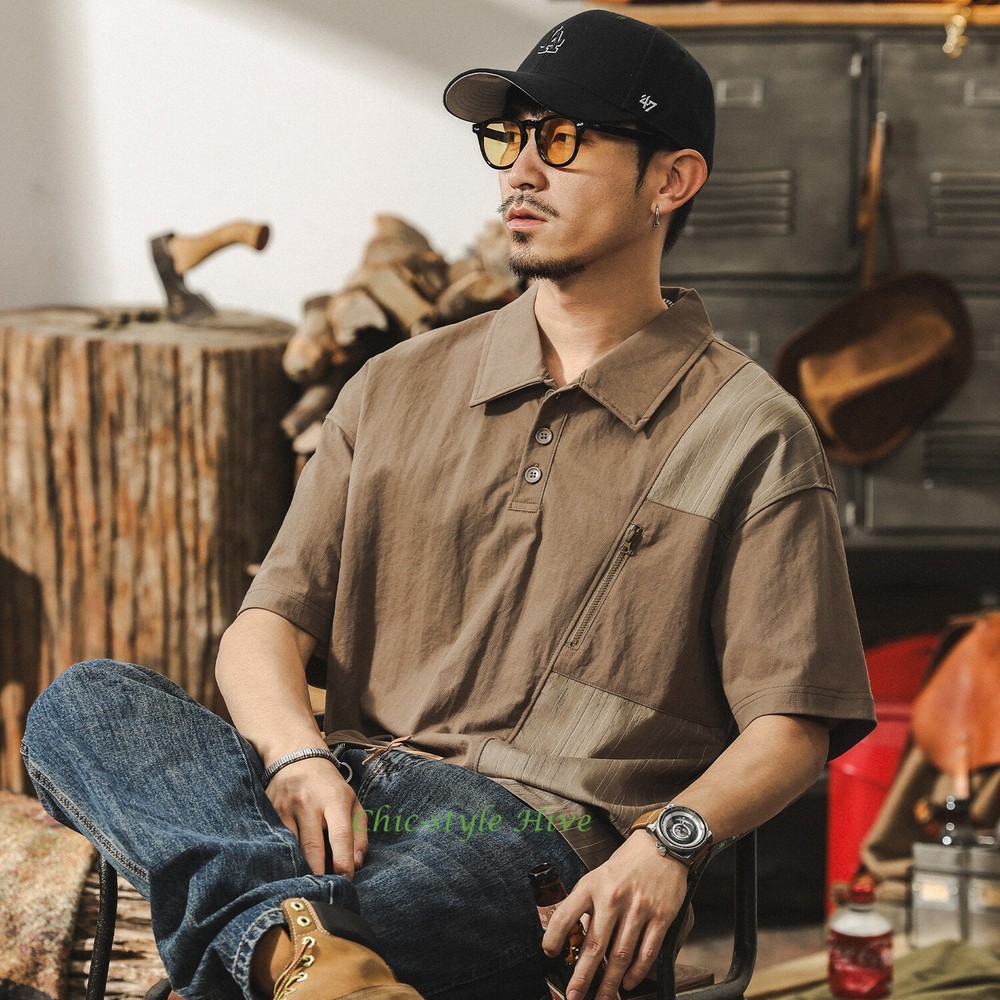Retro Mens Linen Pullover T Shirts Short Sleeve Loose Fashion Summer Thin Top Sz