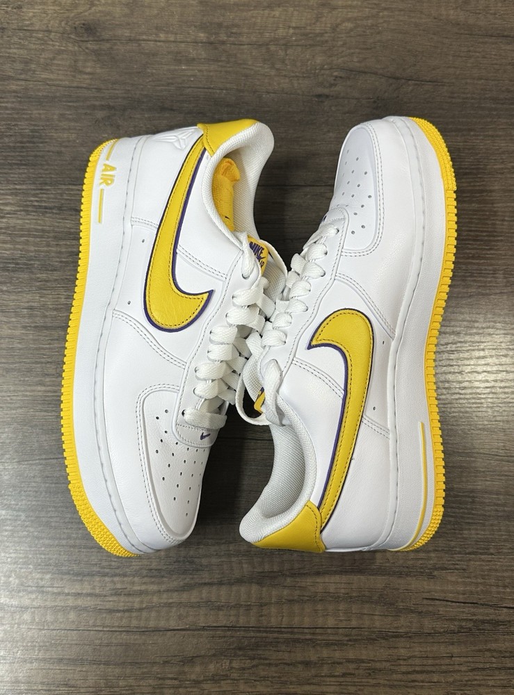 Nike Kobe Bryant x Air Force 1 Retro QS Low Lakers Home FZ1151-100 Men Size 11.5