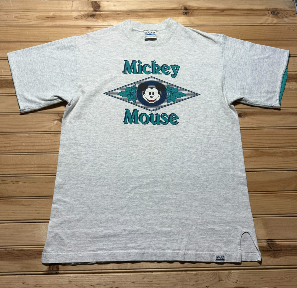 Vintage 80s 90s Disney Mickey Mouse Heather Tourist Souvenir Shirt Size Large