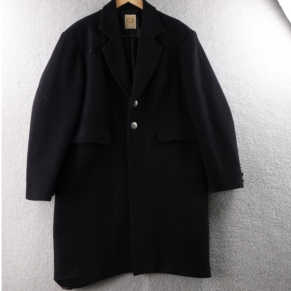 WAH MAKER Frontier Clothing Mens L Black Wool Western Frock Coat Long Made USA