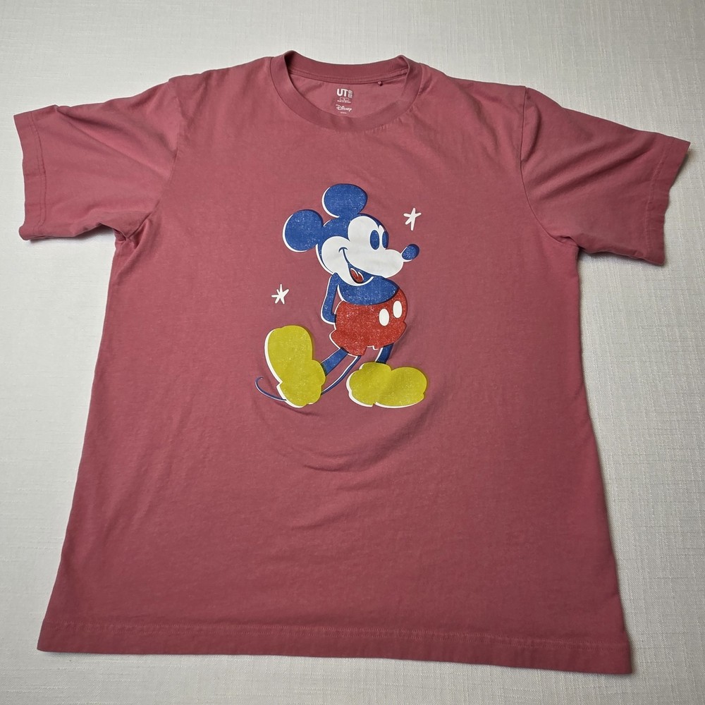 UT Uniqlo Disney Mickey Mouse Multi Color Shirt Pink size Large