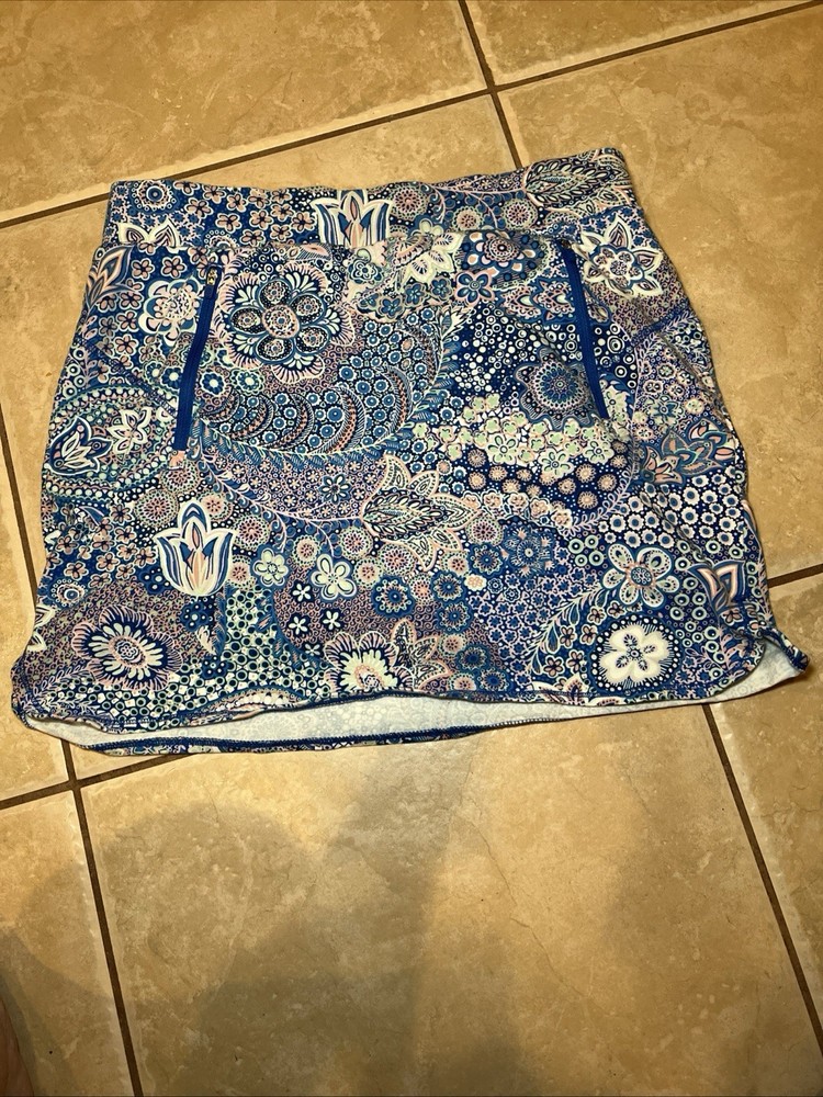 T by Talbots women's everyday stretch skort blue/ pink 