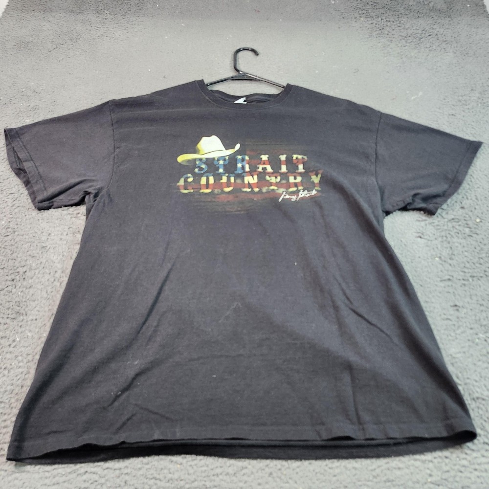 George Strait Strait Country Shirt Mens 2XL Black 2013 Tour Graphic Tee