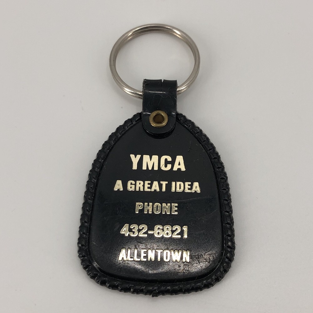 Vtg Black Allentown Pennsylvania YMCA Plastic Advertising Keychain