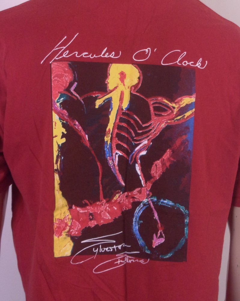 vintage 90s single stitch Planet Hollywood T-Shirt Sylvester Stallone Art SZ XL