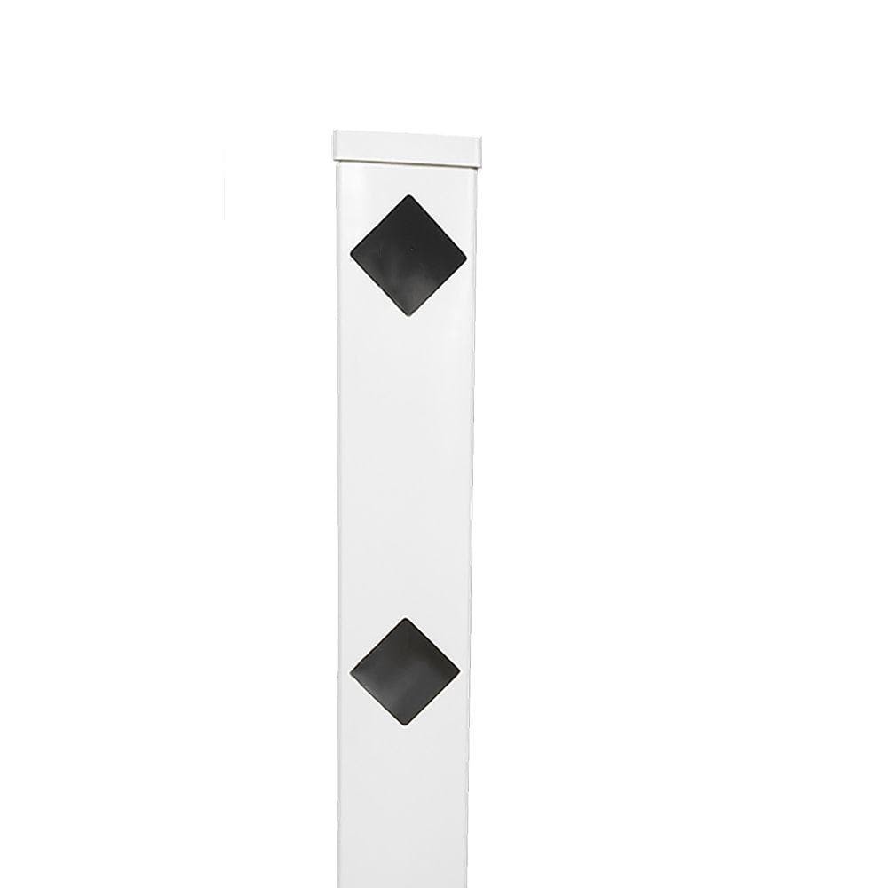 5x5x6ft White Vinyl Fence End Post with Diamond Top