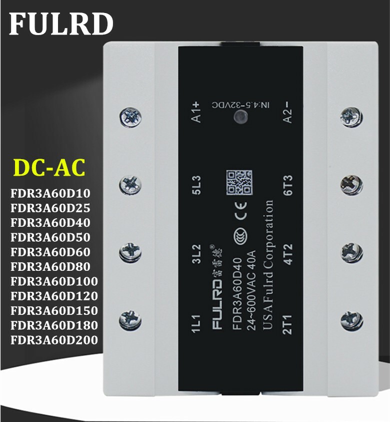 1 Pc. New Three-phase Solid State Relay FDR3A60D40 DC-AC SSR3-25DA 10A~200A