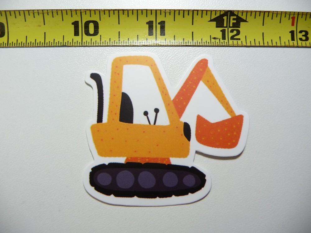 Cartoon Kids Bulldozer Sticker Heavy Equipment Construction Decal