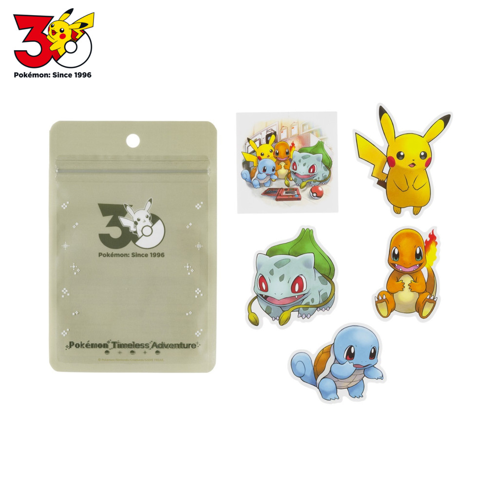 Pokémon Center Original 30th Anniversary Sticker Set Timeless Adventure Kanto