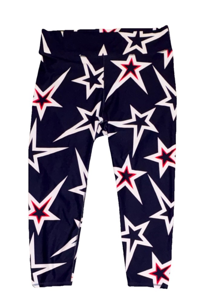 Fabletics Women's Navy Star Ankle Leggings Plus Size 2X Red White