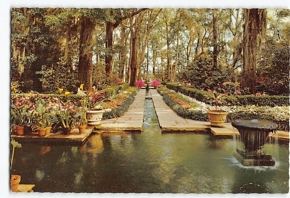Postcard Fountain & Courtyard Bellingrath Gardens Mobile Alabama USA