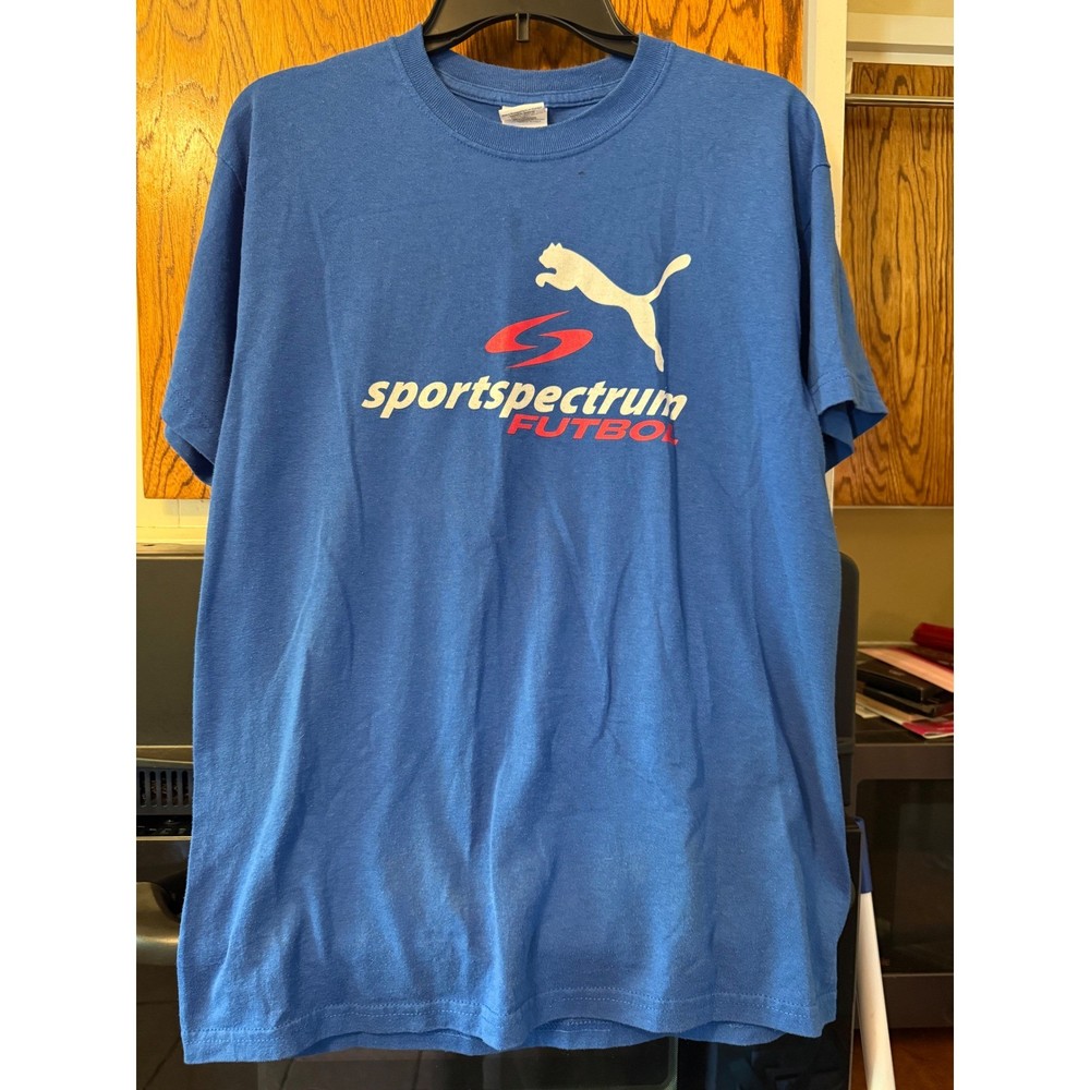 Puma Sportspectrum Futbol Shreveport United SC Soccer T-Shirt Blue Mens Medium
