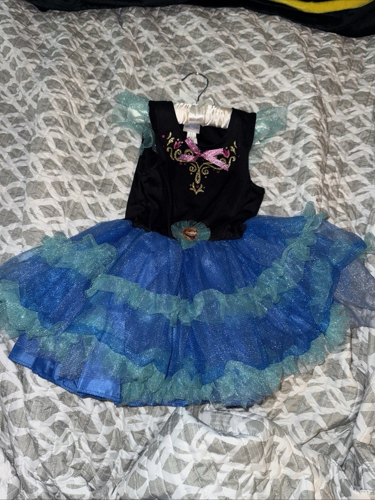 Disney Anna of Frozen blue Halloween tutu dress costume girls Small 4-6 NEW!
