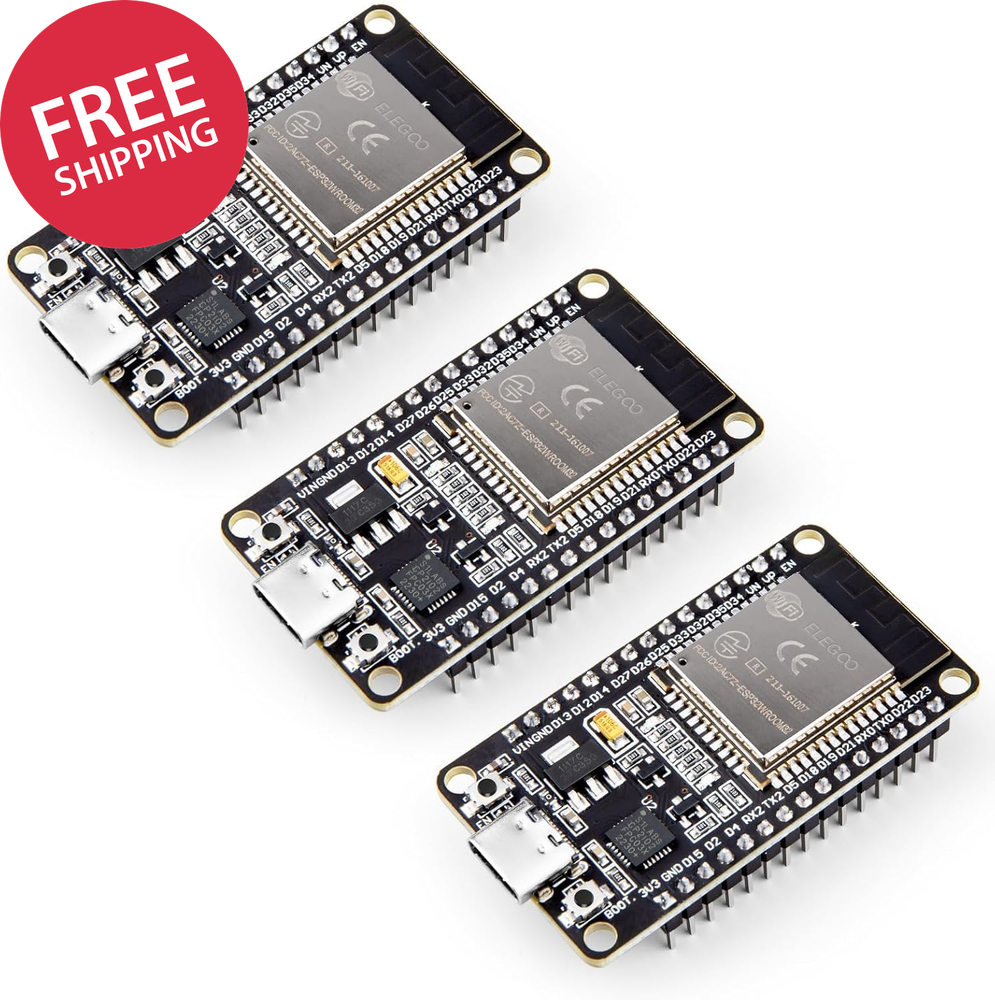 ESP32 Development Board USB C WiFi Bluetooth Dual Core 3 Pack