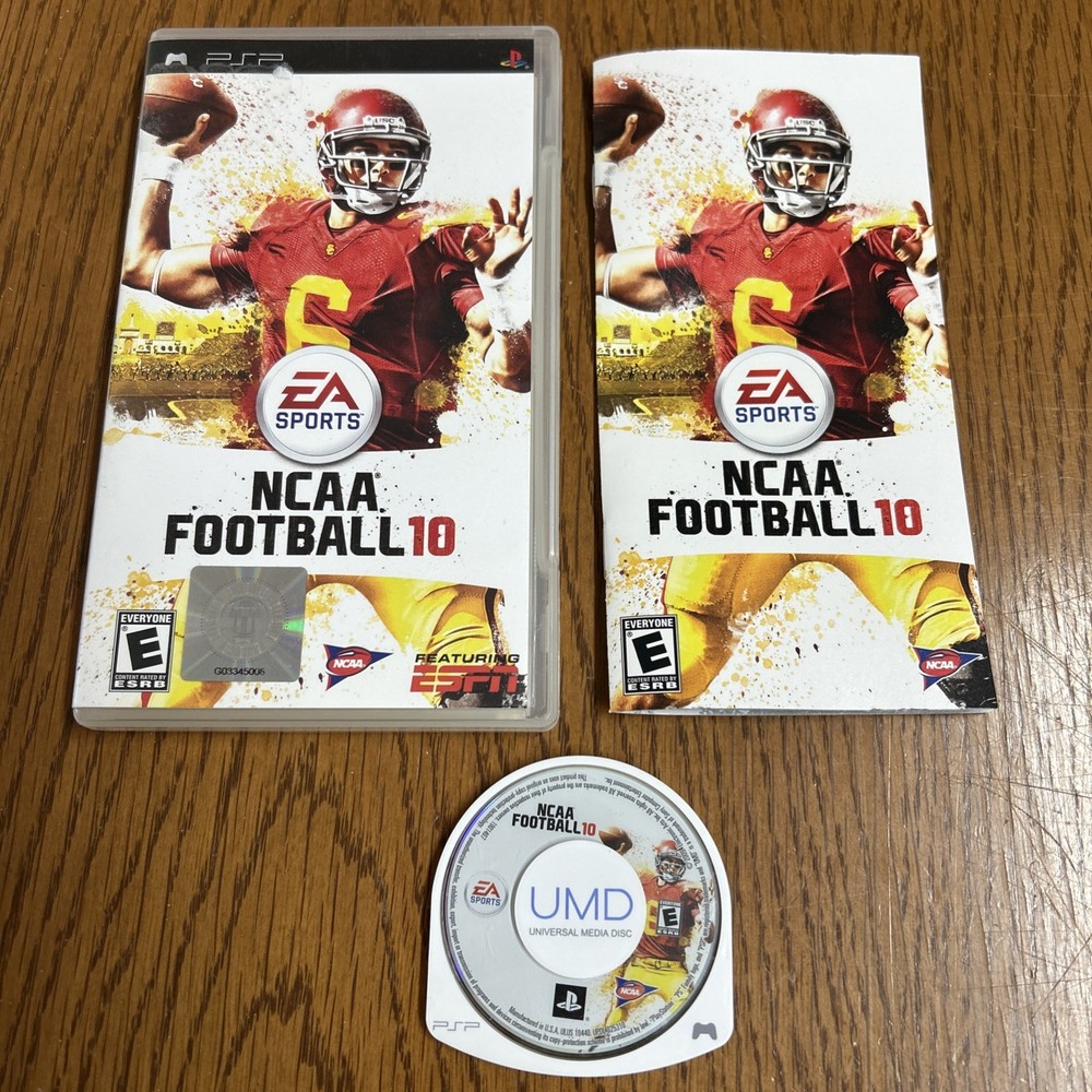 NCAA Football 10 (Sony PSP, 2009) Complete CIB ESPN EA Sports PlayStation