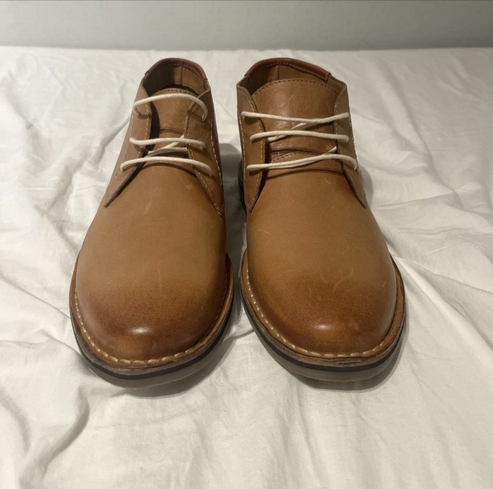 Steve Madden Brown Leather Chukka Boots Men's Lace Up Comfort Casual Shoes