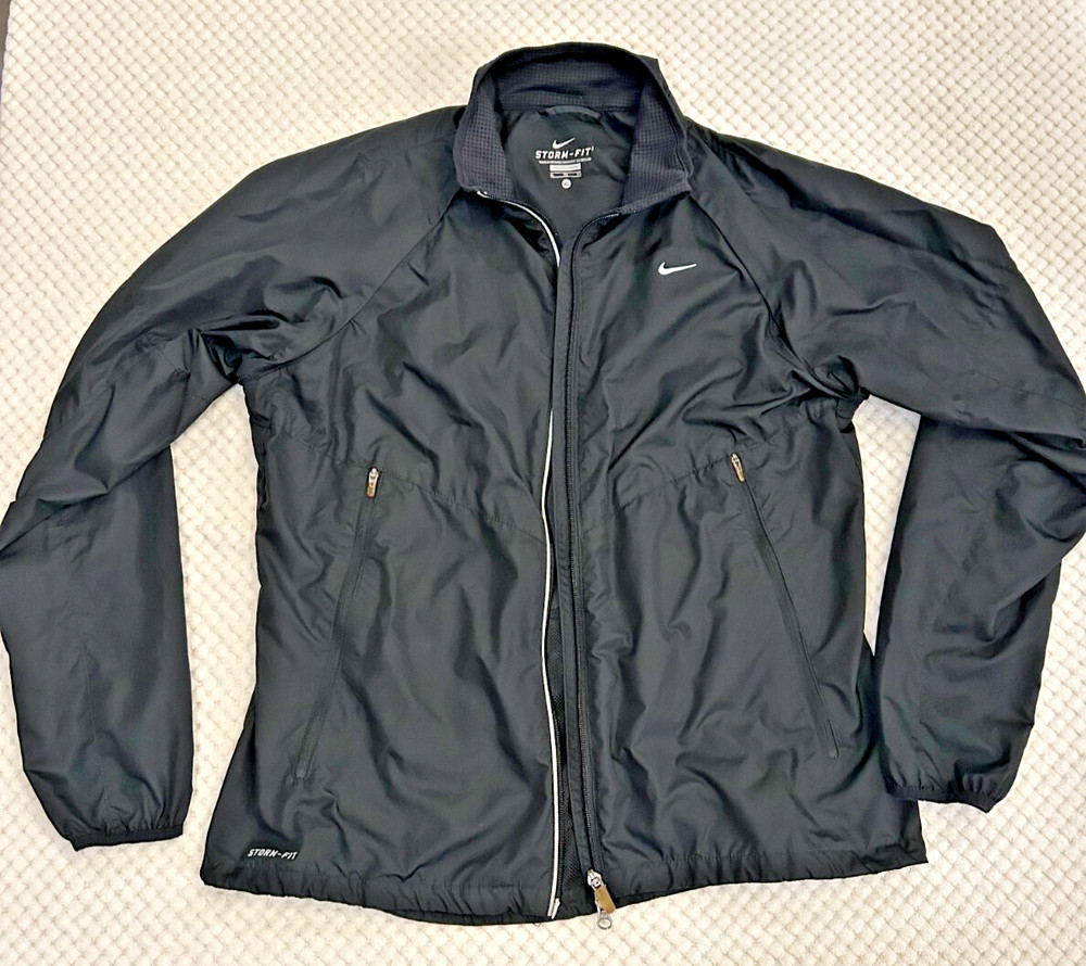 Nike Storm Fit women's full zip rain windbreaker jacket - Black - XL