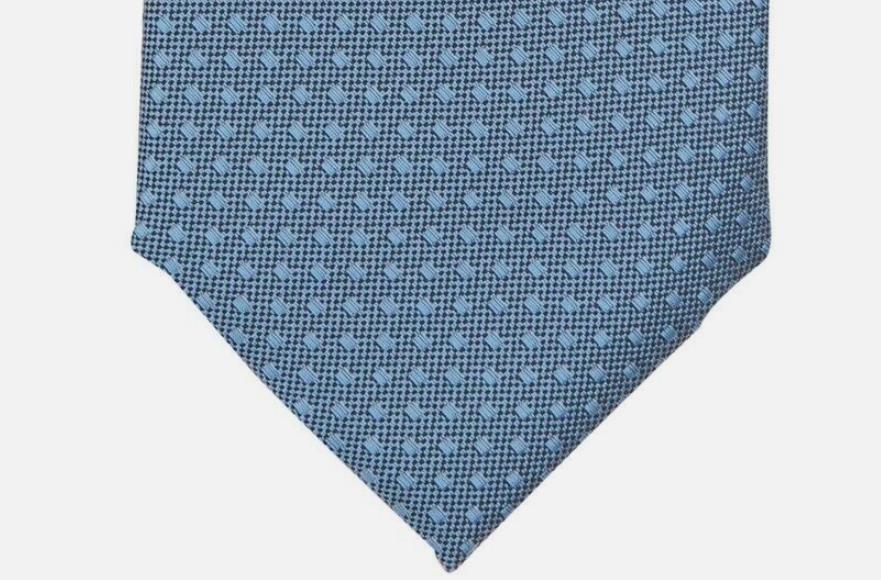 Alfani Mens Allendale Dot Texture Blue Slim Tie Necktie 2 3/4