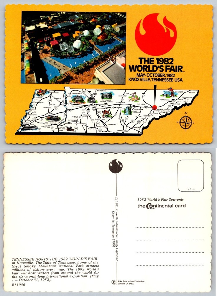 1982 World's Fair Knoxville TN Souvenir Postcard Mike Roberts Continental Card