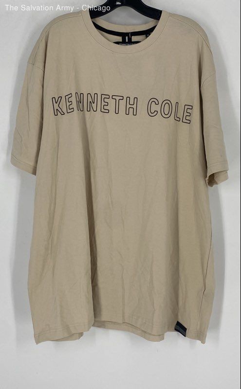 Kenneth Cole Mens Tan Short Sleeve Crew Neck Pullover T-Shirt Size 3X Big & Tall