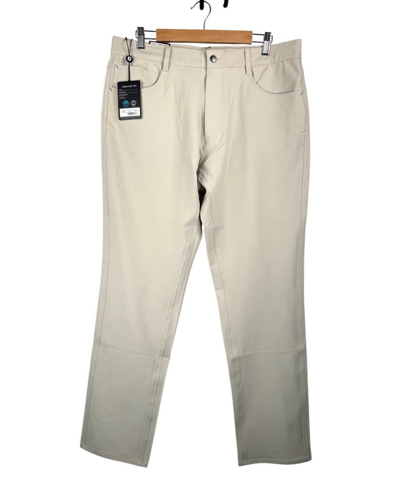 Footjoy Athletic Fit Performance Pants golf Stone athleisure sz 35x32