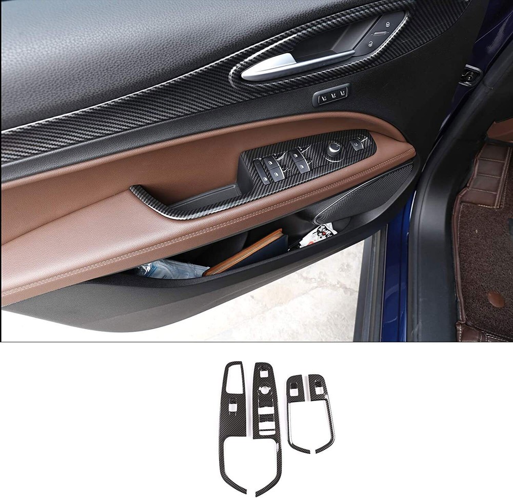For Alfa Romeo Stelvio ABS Door Armrest Window Lift Switch Button Cover 2017-22