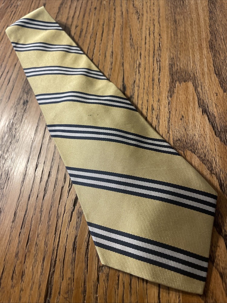 Vintage Brooks Brothers Repp Silk Stripe Tie Men’s Necktie USA Made UK Woven