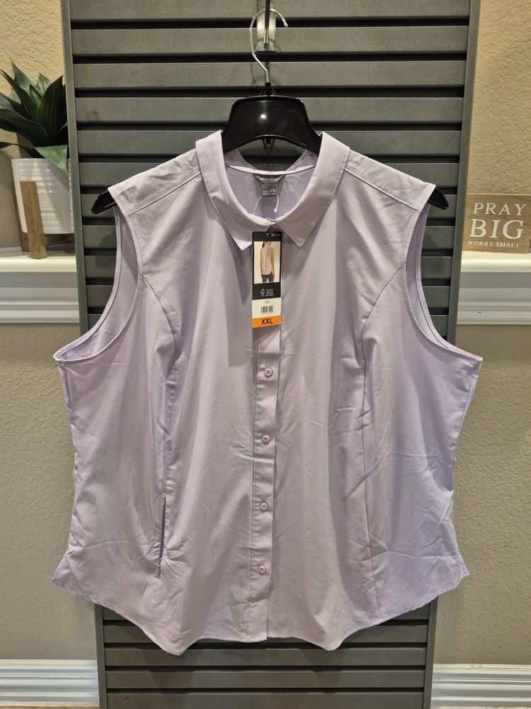 Eddie Bauer Womens Sleeveless Tech Shirt Size Xxl Purpe