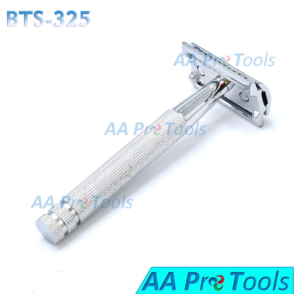 Twist Open Butterfly Safety Razor & 5 Double Edge Blades BTS-325