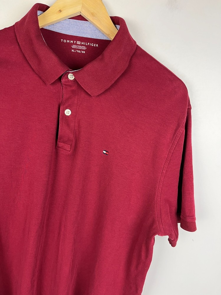Tommy Hilfiger XL Regular Fit Burgundy Polo Shirt Excellent Condition