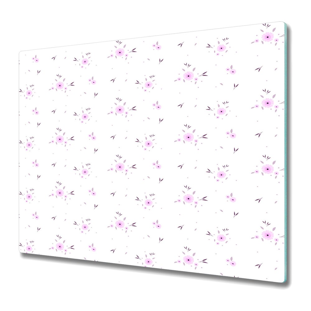 Glass Chopping Cutting Board Beige set of cute shabby chic roses grey & pink