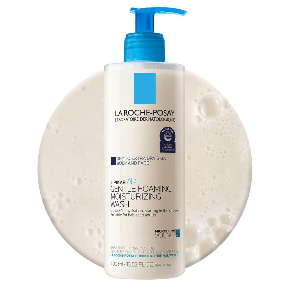 Lipikar AP+ Foaming Moisturizing Body Wash with Shea Butter Niacinamide Glycerin