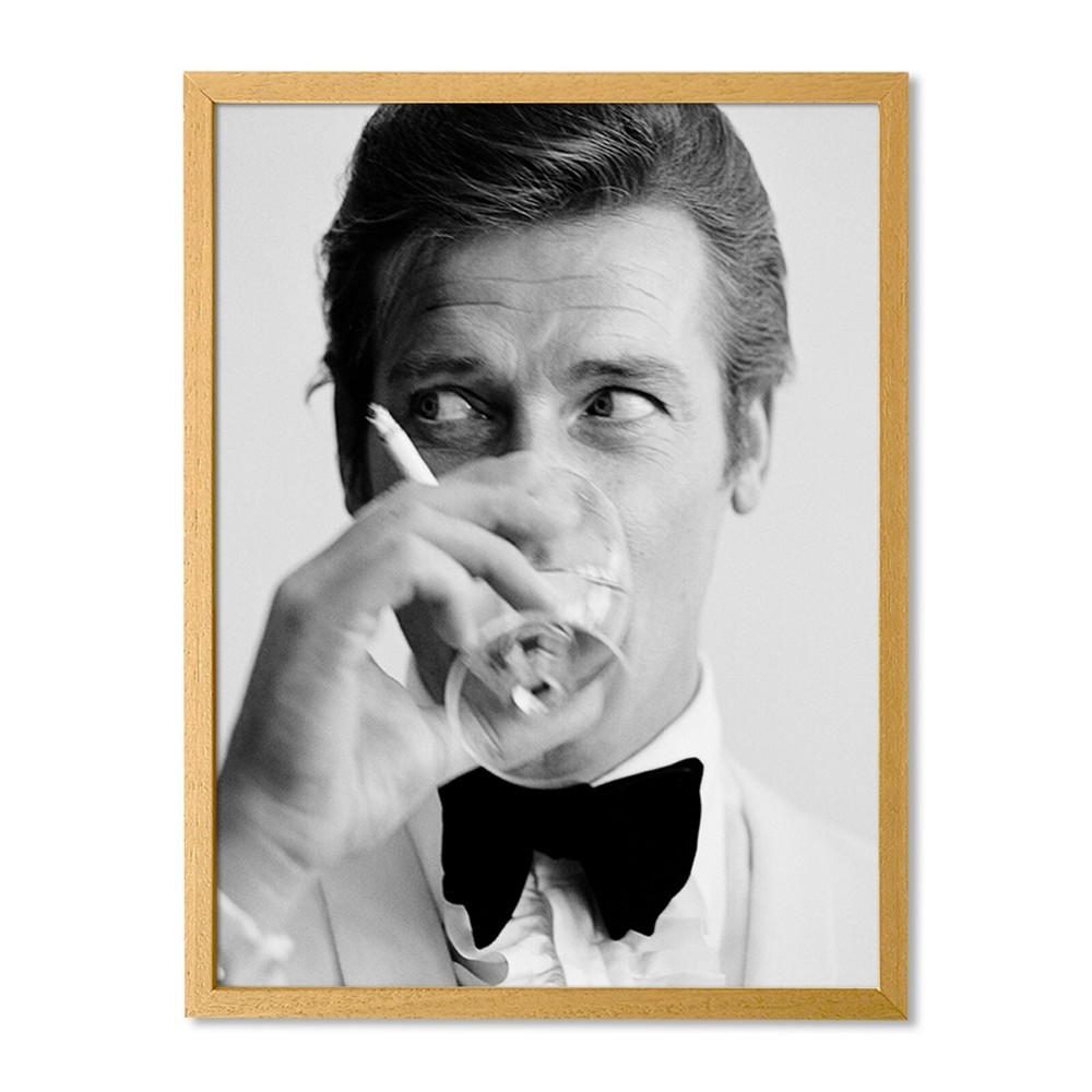 Vintage Roger Moore James Bond Framed Poster – Iconic 007 Memorabilia Wall Art