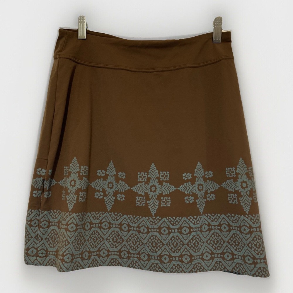 Athleta Womens 19-Inch Brown Aqua Tennis Golf Skort Casual Pull-On MT
