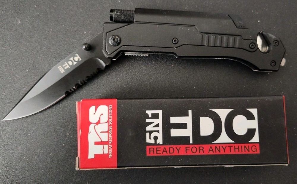 TRS EDC 5N1 Tactical Defense Knife for Survival and Everyday Carry
